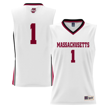 Gameday Greats 1 White Umass Minutemen Lightweight Basketball Jersey - retro stitched basketball jersey for Gameday Greats fans
