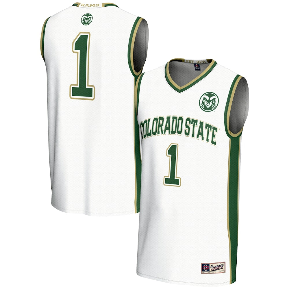 Gameday Greats 1 White Colorado State Rams Lightweight Basketball Jersey - retro stitched basketball jersey for Gameday Greats fans