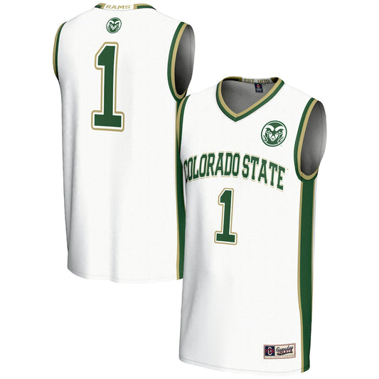Gameday Greats 1 White Colorado State Rams Lightweight Basketball Jersey - retro stitched basketball jersey for Gameday Greats fans