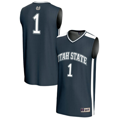 Gameday Greats 1 Navy Utah State Aggies Lightweight Basketball Fashion Jersey - retro stitched basketball jersey for Gameday Greats fans