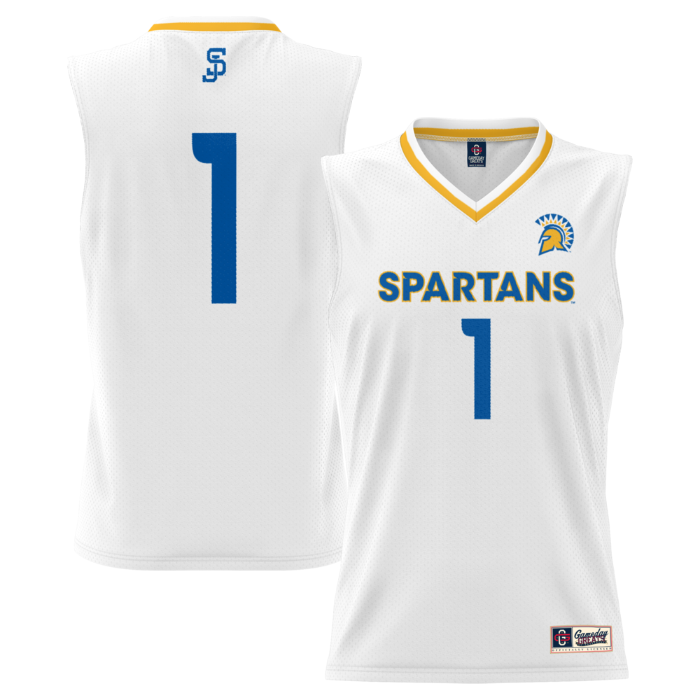 Gameday Greats 1 White San Jose State Spartans Lightweight Basketball Jersey - retro stitched basketball jersey for Gameday Greats fans