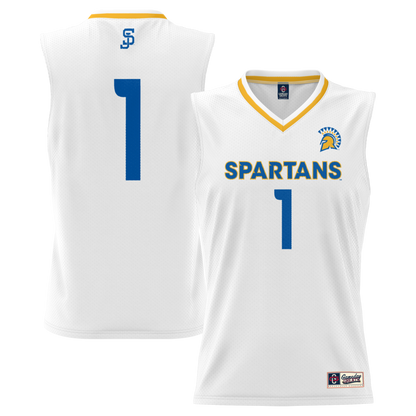 Gameday Greats 1 White San Jose State Spartans Lightweight Basketball Jersey - retro stitched basketball jersey for Gameday Greats fans