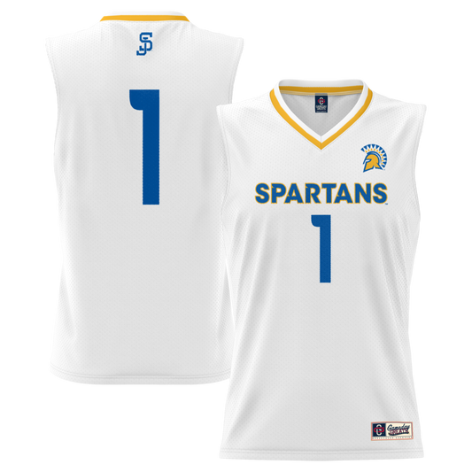 Gameday Greats 1 White San Jose State Spartans Lightweight Basketball Jersey - retro stitched basketball jersey for Gameday Greats fans