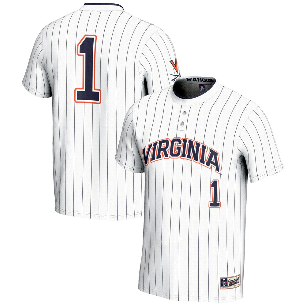 Gameday Greats 1 White Virginia Cavaliers Lightweight Softball Jersey - retro stitched jersey jersey for Gameday Greats fans