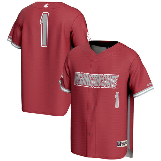 Gameday Greats 1 Crimson Washington State Cougars Lightweight Baseball Jersey - retro stitched baseball jersey for Gameday Greats fans