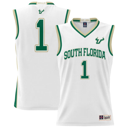 Gameday Greats 1 White South Florida Bulls Lightweight Basketball Jersey - retro stitched basketball jersey for Gameday Greats fans