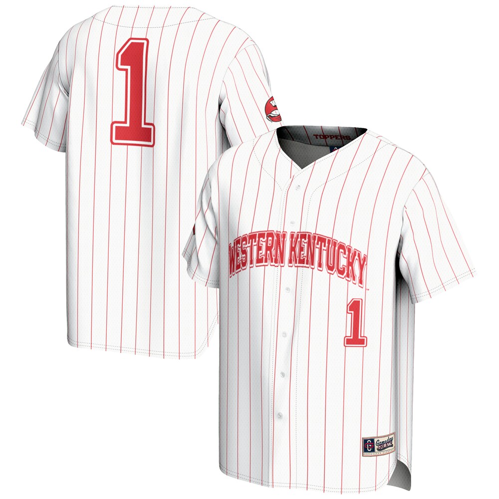 Gameday Greats 1 White Western Kentucky Hilltoppers Lightweight Baseball Jersey - retro stitched baseball jersey for Gameday Greats fans