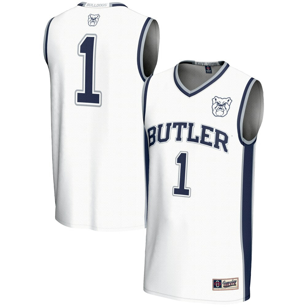 Gameday Greats 1 White Butler Bulldogs Lightweight Basketball Jersey - retro stitched basketball jersey for Gameday Greats fans