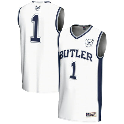 Gameday Greats 1 White Butler Bulldogs Lightweight Basketball Jersey - retro stitched basketball jersey for Gameday Greats fans