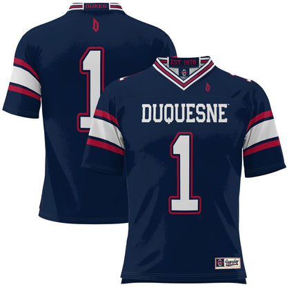 Gameday Greats 1 Blue Duquesne Dukes Football Jersey - retro stitched football jersey for Gameday Greats fans