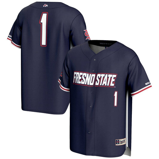 Gameday Greats 1 Navy Fresno State Bulldogs Lightweight Baseball Jersey - retro stitched baseball jersey for Gameday Greats fans