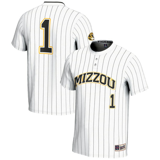 Gameday Greats 1 White Missouri Tigers Lightweight Softball Jersey - retro stitched jersey jersey for Gameday Greats fans