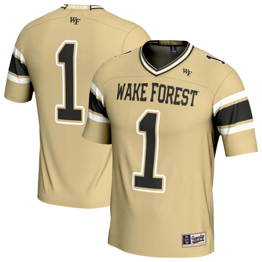Gameday Greats 1 Gold Wake Forest Demon Deacons Lightweight Football Fashion Jersey - retro stitched football jersey for Gameday Greats fans