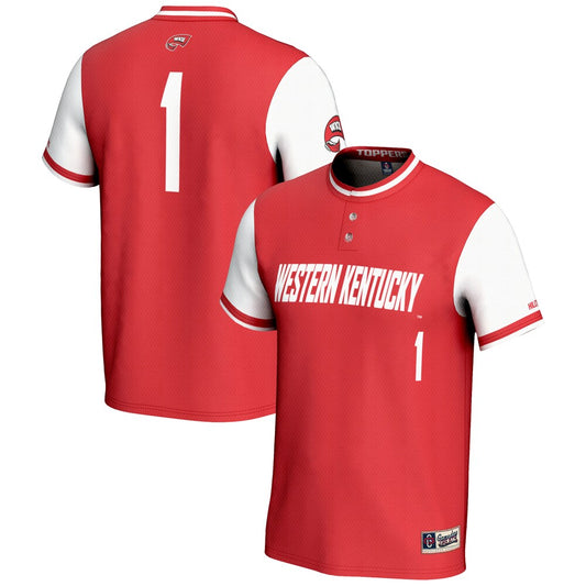 Gameday Greats 1 Red Western Kentucky Hilltoppers Lightweight Softball Jersey - retro stitched jersey jersey for Gameday Greats fans