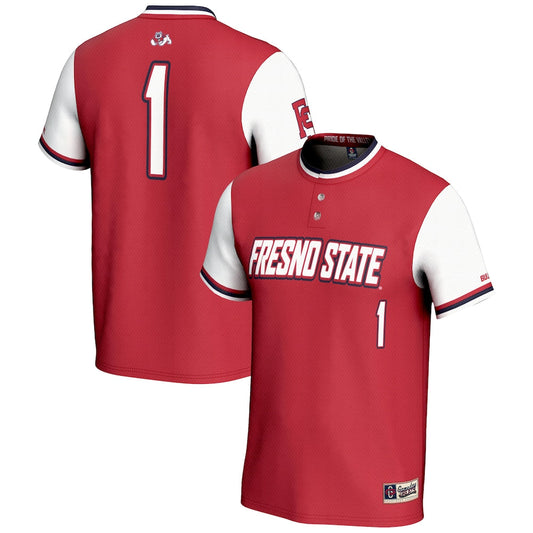Gameday Greats 1 Red Fresno State Bulldogs Lightweight Softball Jersey - retro stitched jersey jersey for Gameday Greats fans