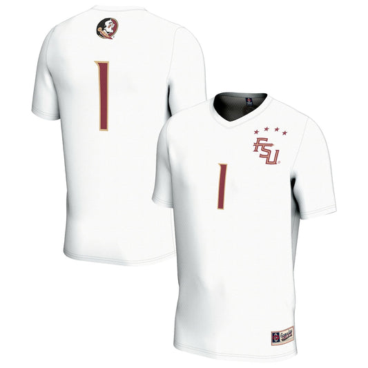 Gameday Greats 1 White Florida State Seminoles Lightweight Collegiate Soccer Fashion Jersey - retro stitched jersey jersey for Gameday Greats fans