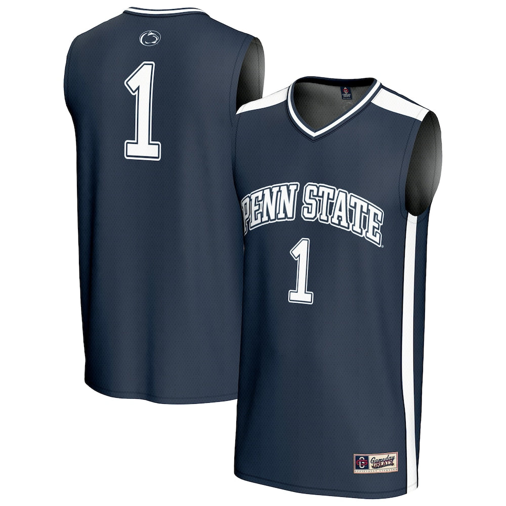 Gameday Greats 1 Navy Penn State Nittany Lions Lightweight Basketball Jersey - retro stitched basketball jersey for Gameday Greats fans