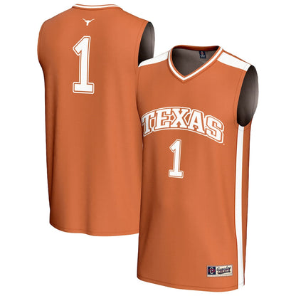 Gameday Greats 1 Texas Orange Texas Longhorns Lightweight Basketball Fashion Jersey - retro stitched basketball jersey for Gameday Greats fans