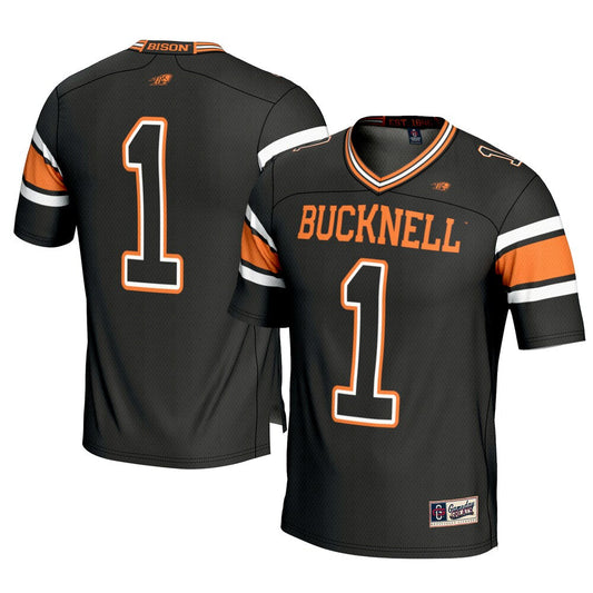 Gameday Greats 1 Black Bucknell Bison Football Jersey - retro stitched football jersey for Gameday Greats fans