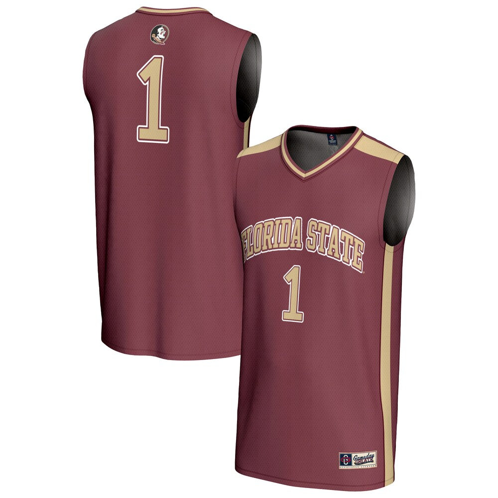 Gameday Greats 1 Garnet Florida State Seminoles Lightweight Collegiate Basketball Fashion Jersey - retro stitched basketball jersey for Gameday Greats fans