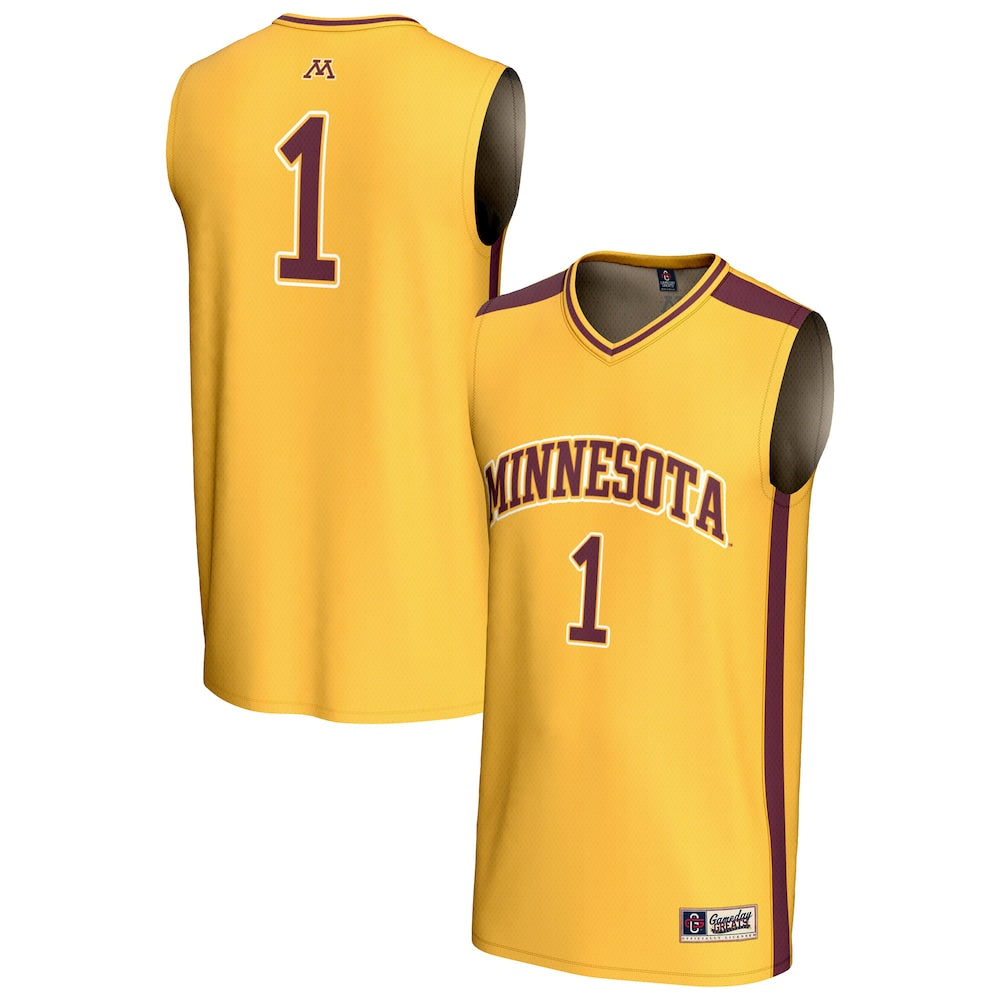 Gameday Greats 1 Gold Minnesota Golden Gophers Lightweight Collegiate Basketball Fashion Jersey - retro stitched basketball jersey for Gameday Greats fans