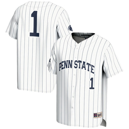 Gameday Greats 1 White Penn State Nittany Lions Lightweight Baseball Fashion Jersey - retro stitched baseball jersey for Gameday Greats fans