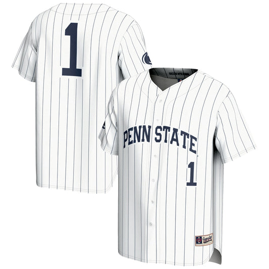 Gameday Greats 1 White Penn State Nittany Lions Lightweight Baseball Fashion Jersey - retro stitched baseball jersey for Gameday Greats fans