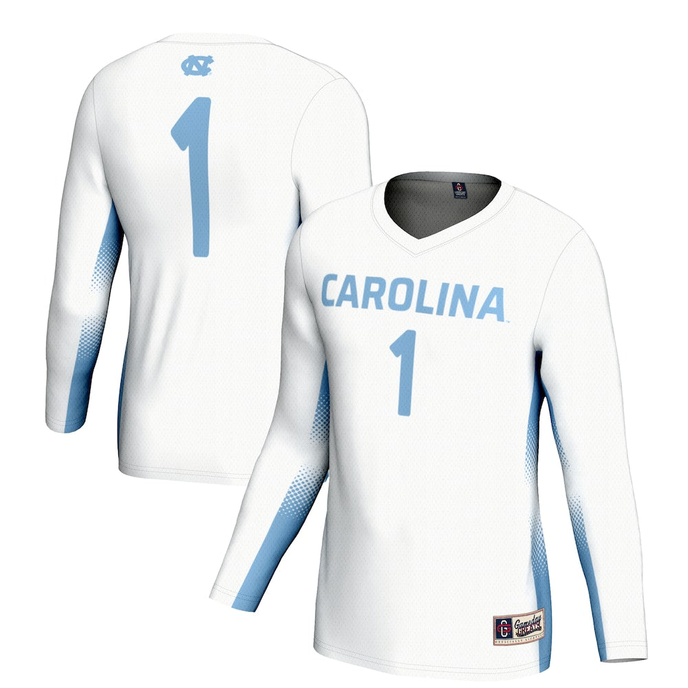 Gameday Greats 1 White North Carolina Tar Heels Volleyball Jersey - retro stitched jersey jersey for Gameday Greats fans