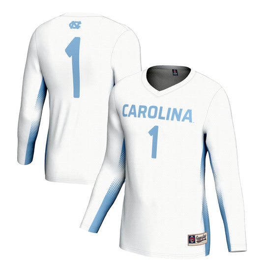 Gameday Greats 1 White North Carolina Tar Heels Volleyball Jersey - retro stitched jersey jersey for Gameday Greats fans
