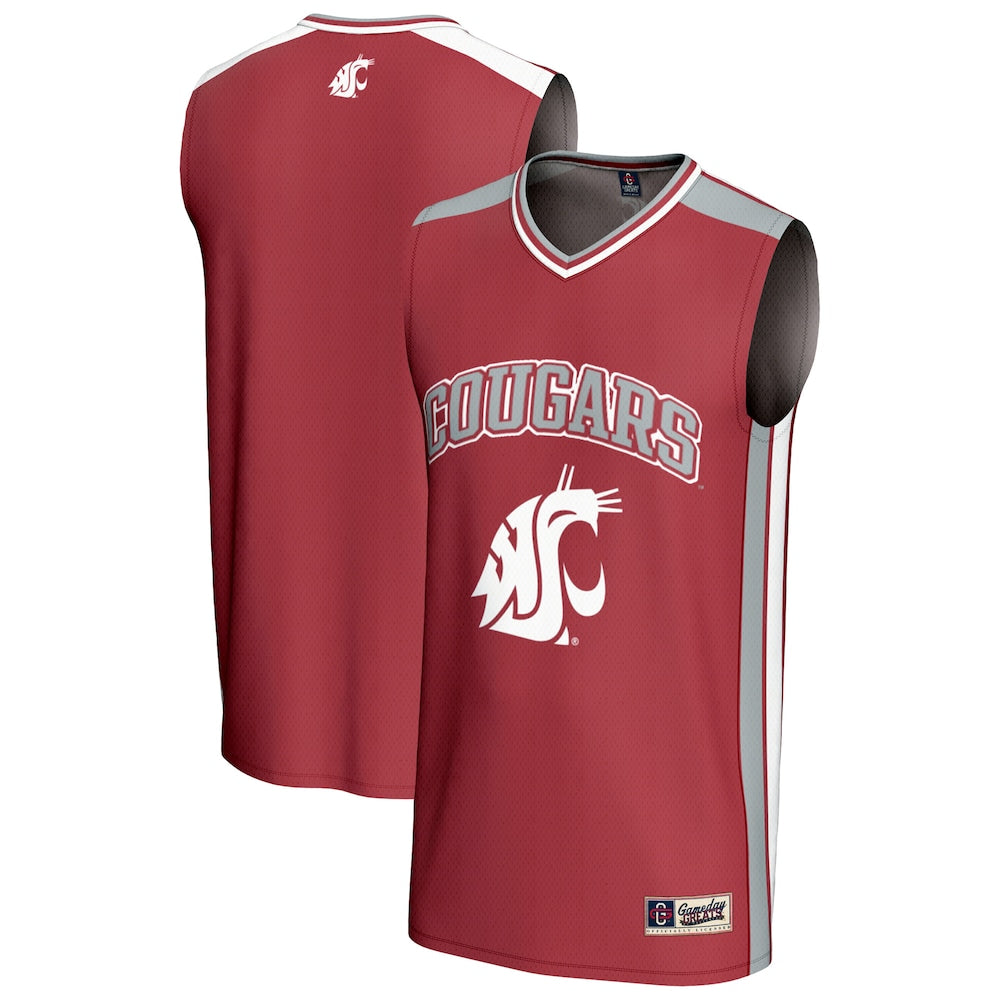 Gameday Greats Crimson Washington State Cougars Spirit Basketball Jersey - retro stitched basketball jersey for Gameday Greats fans
