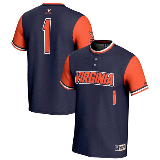 Gameday Greats 1 Navy Virginia Cavaliers Lightweight Softball Jersey - retro stitched jersey jersey for Gameday Greats fans
