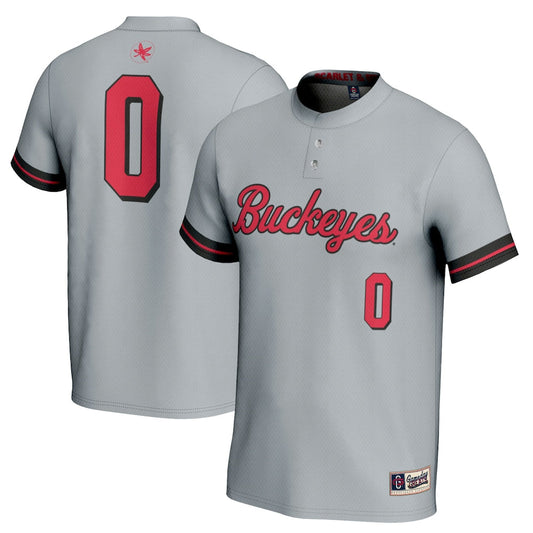 Gameday Greats 0 Gray Ohio State Buckeyes Softball Lightweight Fashion Jersey - retro stitched jersey jersey for Gameday Greats fans