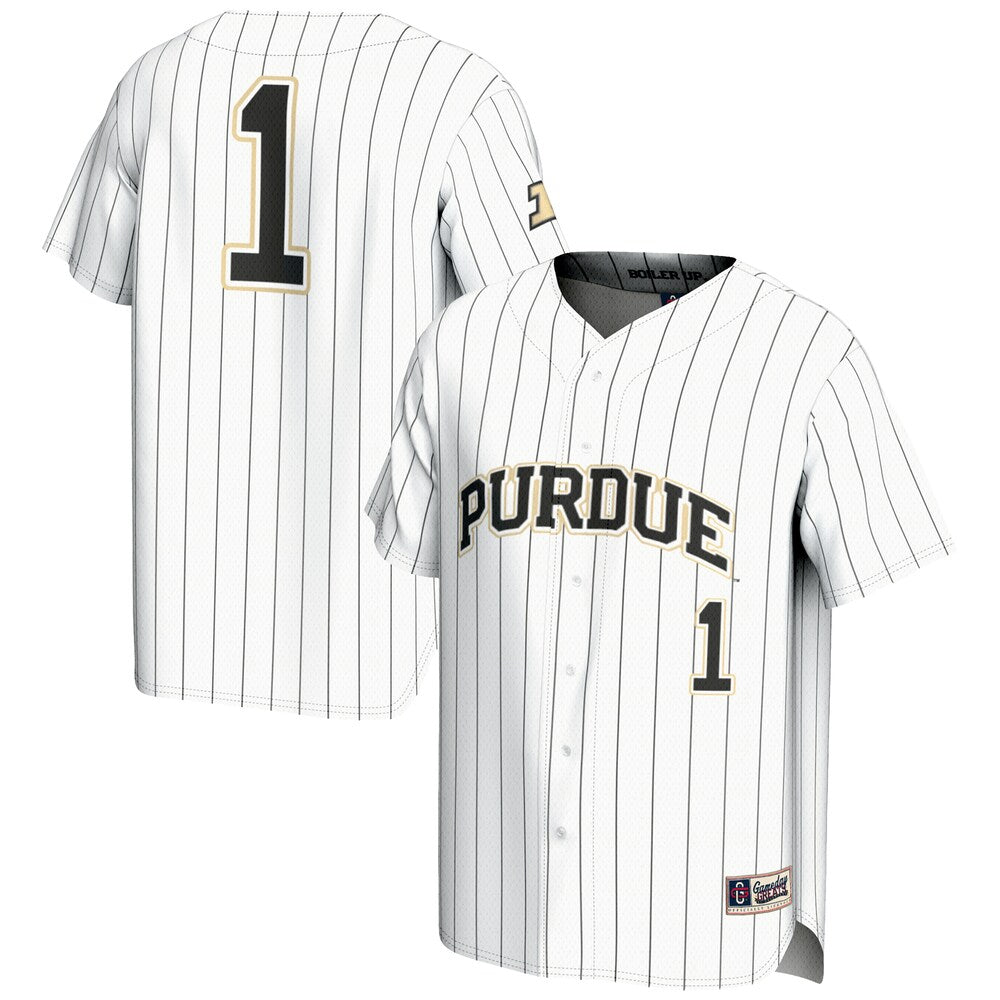 Gameday Greats 1 White Purdue Boilermakers Lightweight Baseball Jersey - retro stitched baseball jersey for Gameday Greats fans