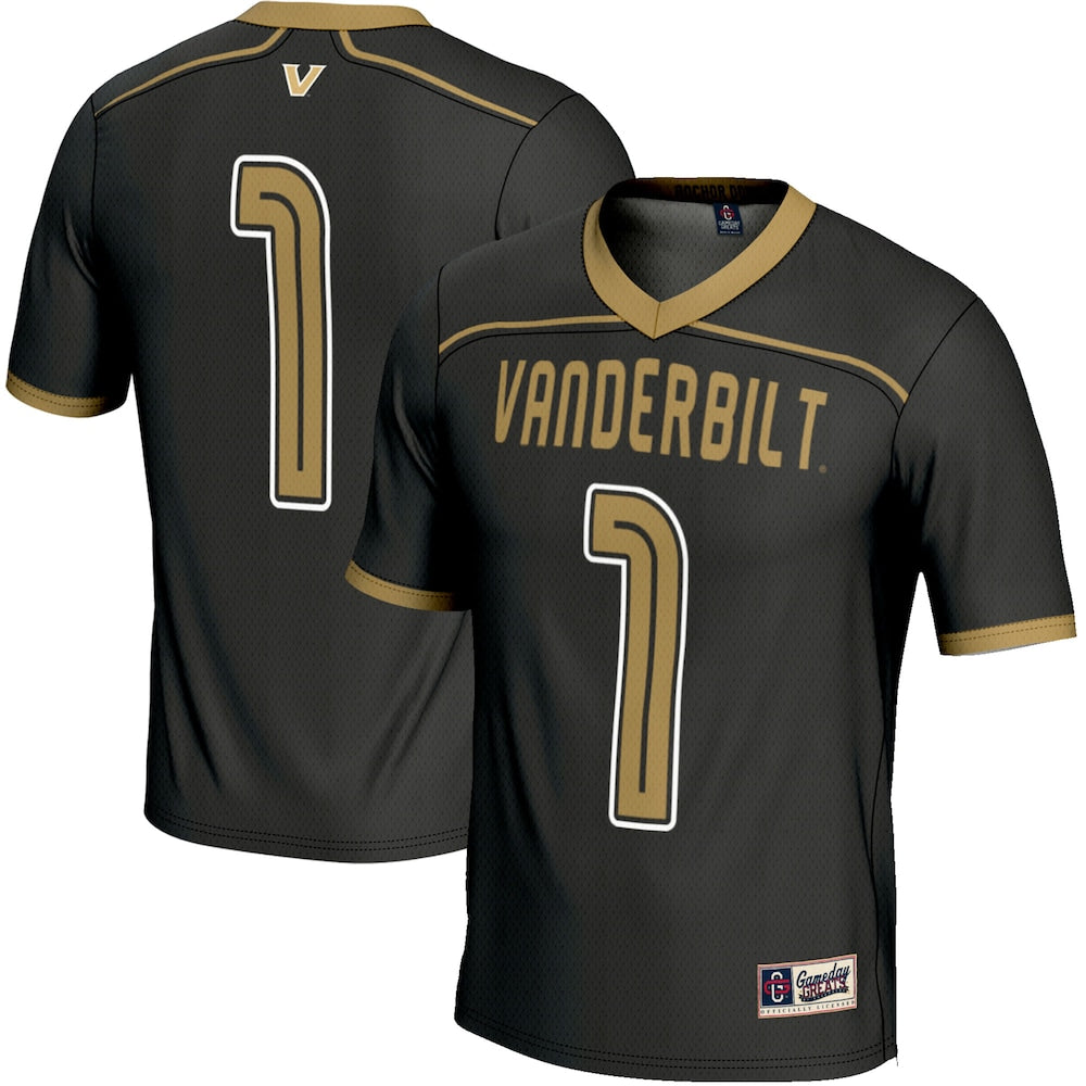 Gameday Greats 1 Black Vanderbilt Commodores Lightweight Lacrosse Jersey - retro stitched jersey jersey for Gameday Greats fans