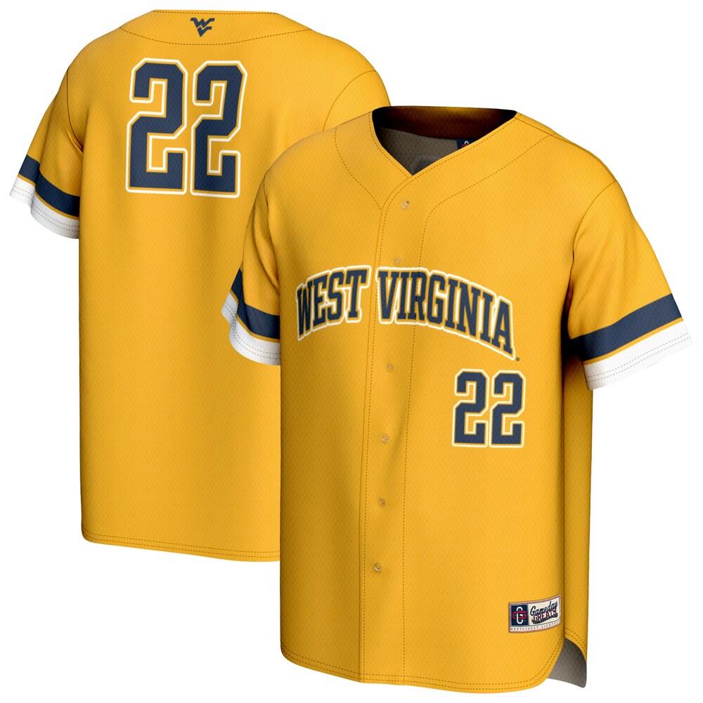 Unisexgameday Greats Gold West Virginia Mountaineers Pick A Player Baseball Fashion Jersey - retro stitched baseball jersey for Unisexgameday Greats fans