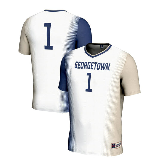 Gameday Greats 1 White Georgetown Hoyas Lightweight Soccer Jersey - retro stitched jersey jersey for Gameday Greats fans