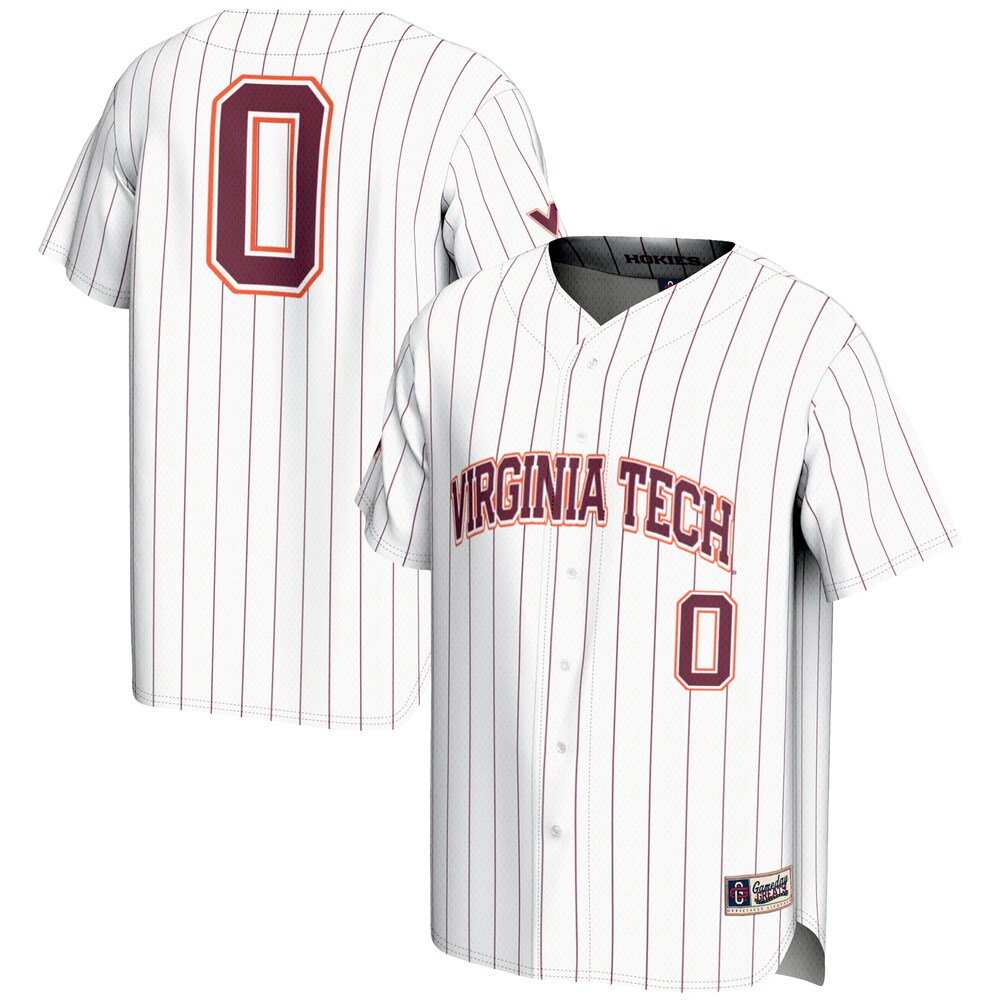 Gameday Greats 0 White Virginia Tech Hokies Lightweight Baseball Fashion Jersey - retro stitched baseball jersey for Gameday Greats fans