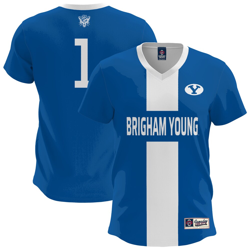 Gameday Greats Royal Byu Cougars Lightweight Soccer Fashion Jersey - retro stitched jersey jersey for Gameday Greats fans