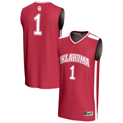 Gameday Greats 1 Crimson Oklahoma Sooners Lightweight Collegiate Basketball Fashion Jersey - retro stitched basketball jersey for Gameday Greats fans