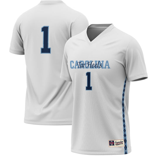 Gameday Greats 1 White North Carolina Tar Heels Soccer Lightweight Fashion Jersey - retro stitched jersey jersey for Gameday Greats fans