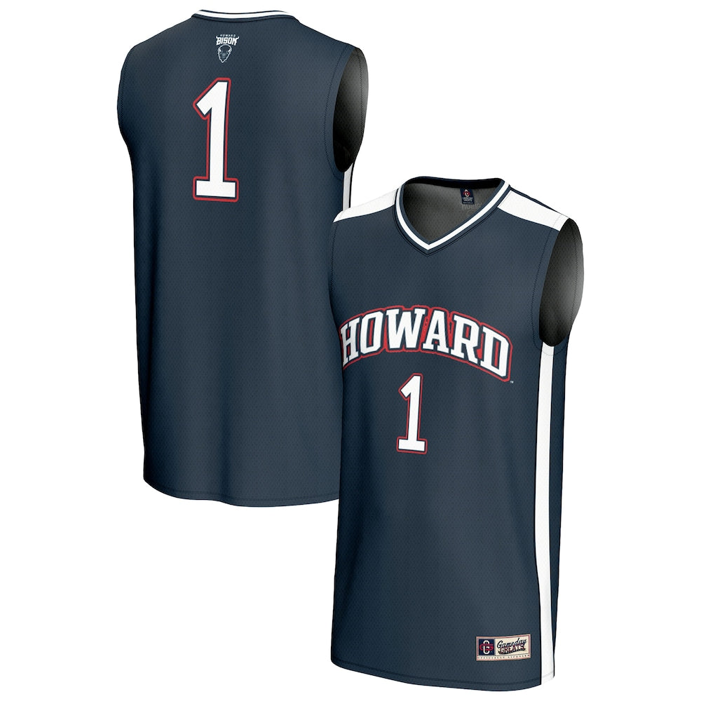 Gameday Greats 1 Navy Howard Bison Lightweight Basketball Fashion Jersey - retro stitched basketball jersey for Gameday Greats fans