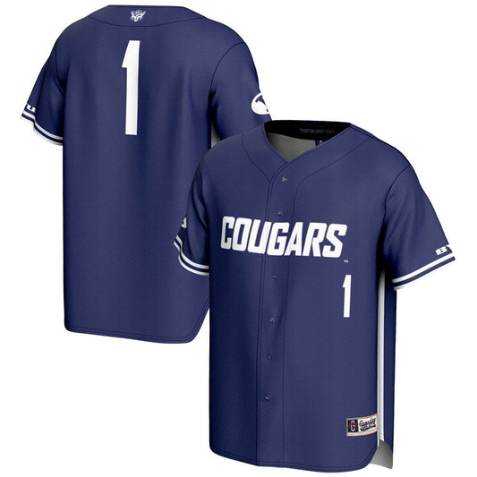 Gameday Greats 1 Navy Byu Cougars Lightweight Baseball Jersey - retro stitched baseball jersey for Gameday Greats fans