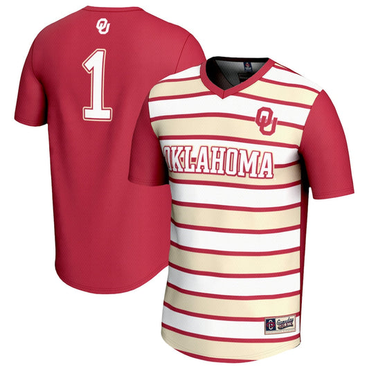 Gameday Greats 1 Crimson Oklahoma Sooners Lightweight Soccer Fashion Jersey - retro stitched jersey jersey for Gameday Greats fans