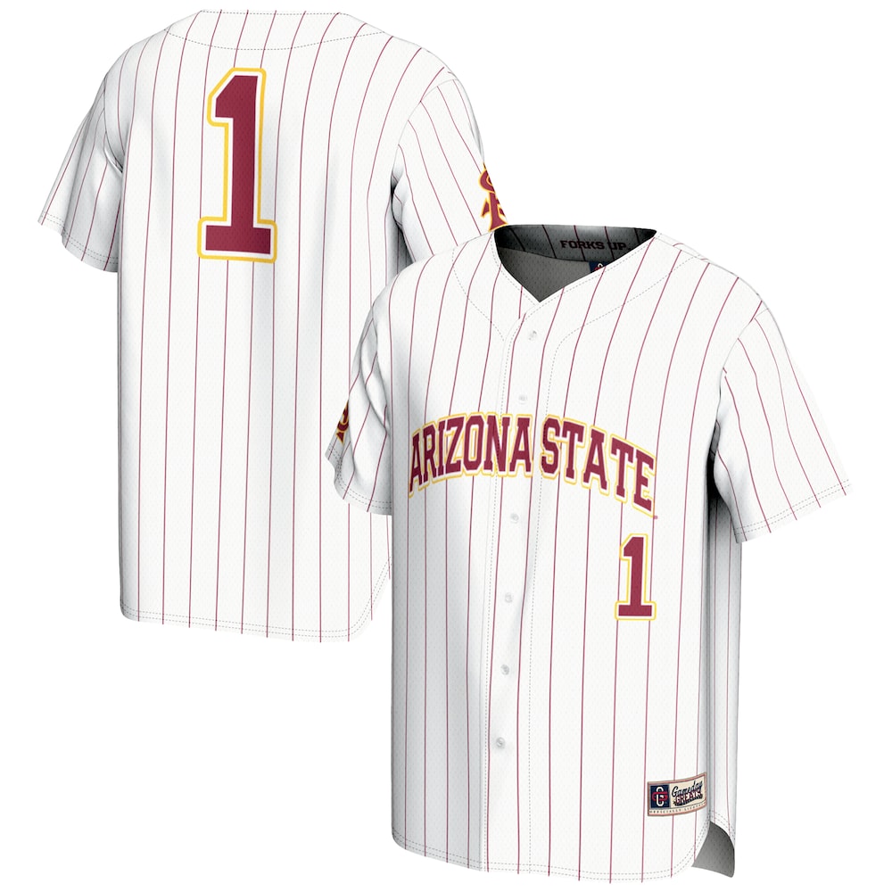 Gameday Greats 1 White Arizona State Sun Devils Lightweight Baseball Jersey - retro stitched baseball jersey for Gameday Greats fans