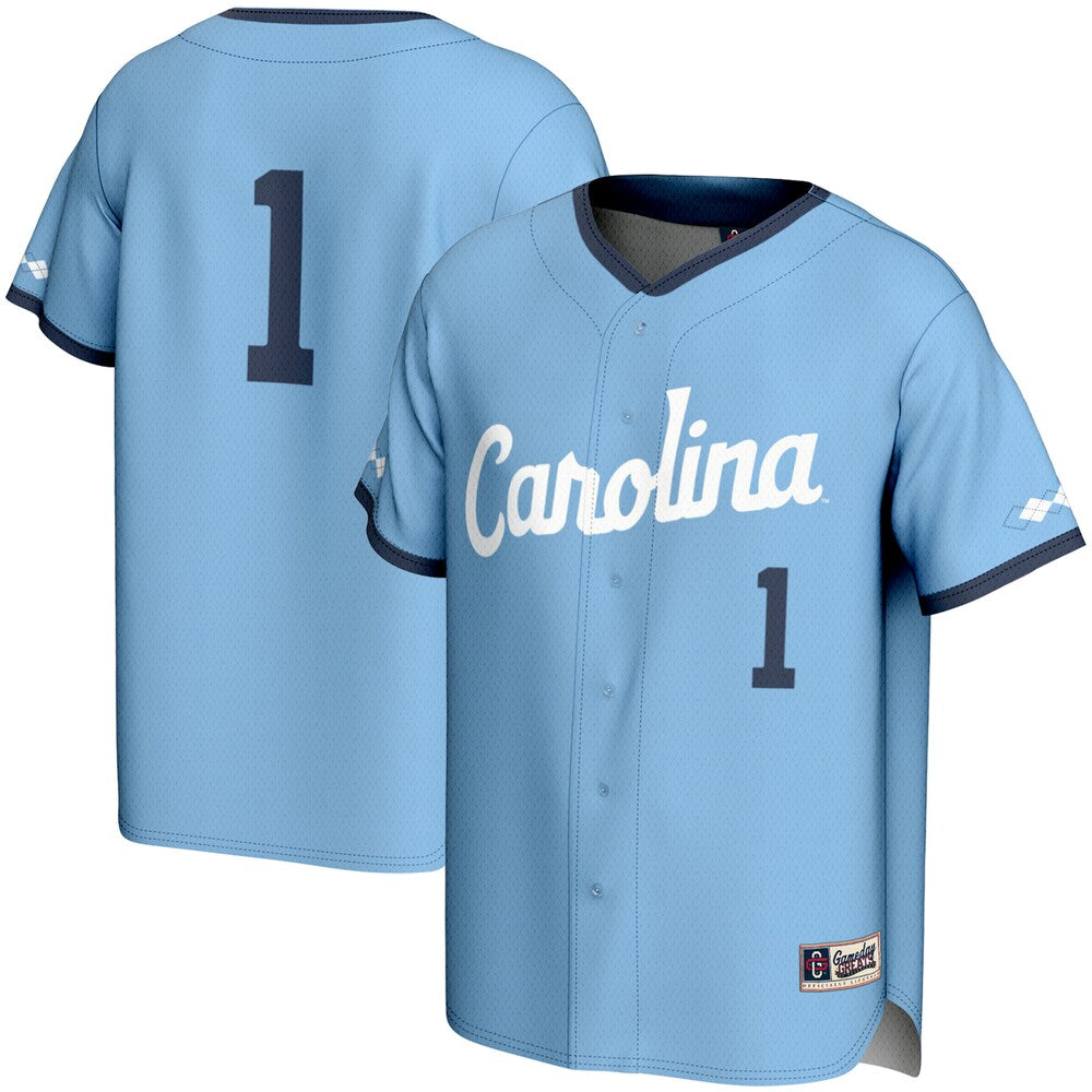 Gameday Greats 1 Carolina Blue North Carolina Tar Heels Lightweight Baseball Jersey - retro stitched baseball jersey for Gameday Greats fans