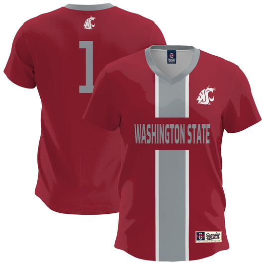 Gameday Greats Crimson Washington State Cougars Lightweight Soccer Fashion Jersey - retro stitched jersey jersey for Gameday Greats fans