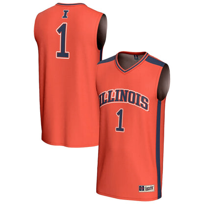 Gameday Greats 1 Orange Illinois Fighting Illini Lightweight Collegiate Basketball Fashion Jersey - retro stitched basketball jersey for Gameday Greats fans