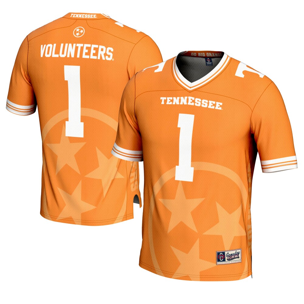 Gameday Greats 1 Tennessee Orange Tennessee Volunteers Icon Print Football Fashion Jersey - retro stitched football jersey for Gameday Greats fans