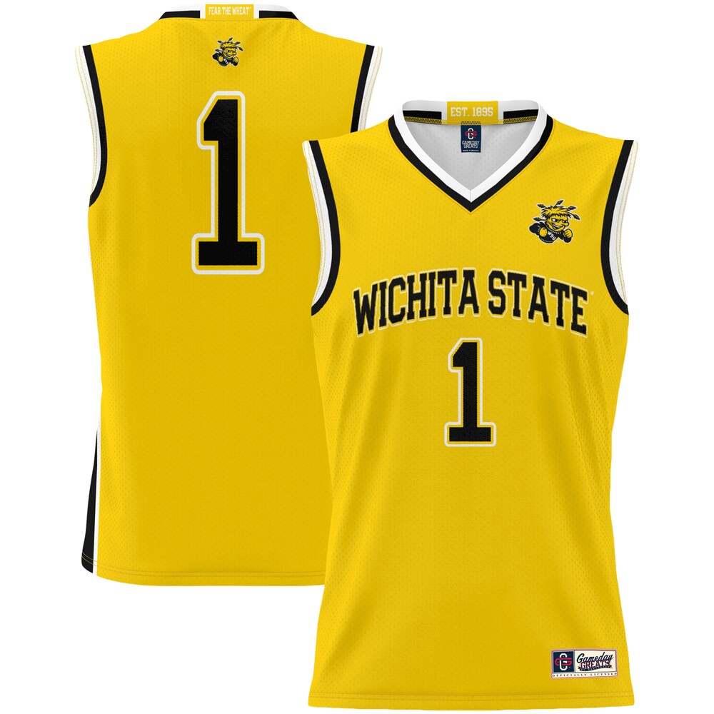 Gameday Greats Yellow Wichita State Shockers 1 Basketball Jersey - retro stitched basketball jersey for Gameday Greats fans