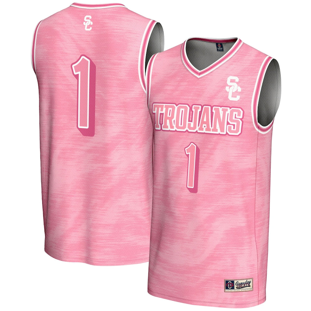Gameday Greats 1 Pink Usc Trojans Lightweight Basketball Fashion Jersey - retro stitched basketball jersey for Gameday Greats fans